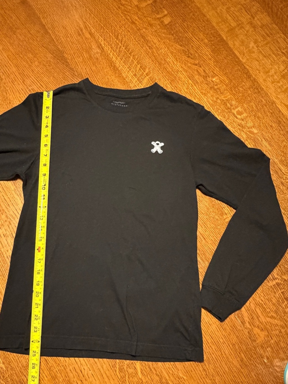 Black Long Sleeve Tee with Astronaut Patch, size EUR XS